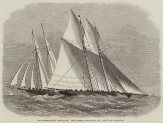 The International Yacht-Race, the Cambria Weathering the Sappho off Bonchurch